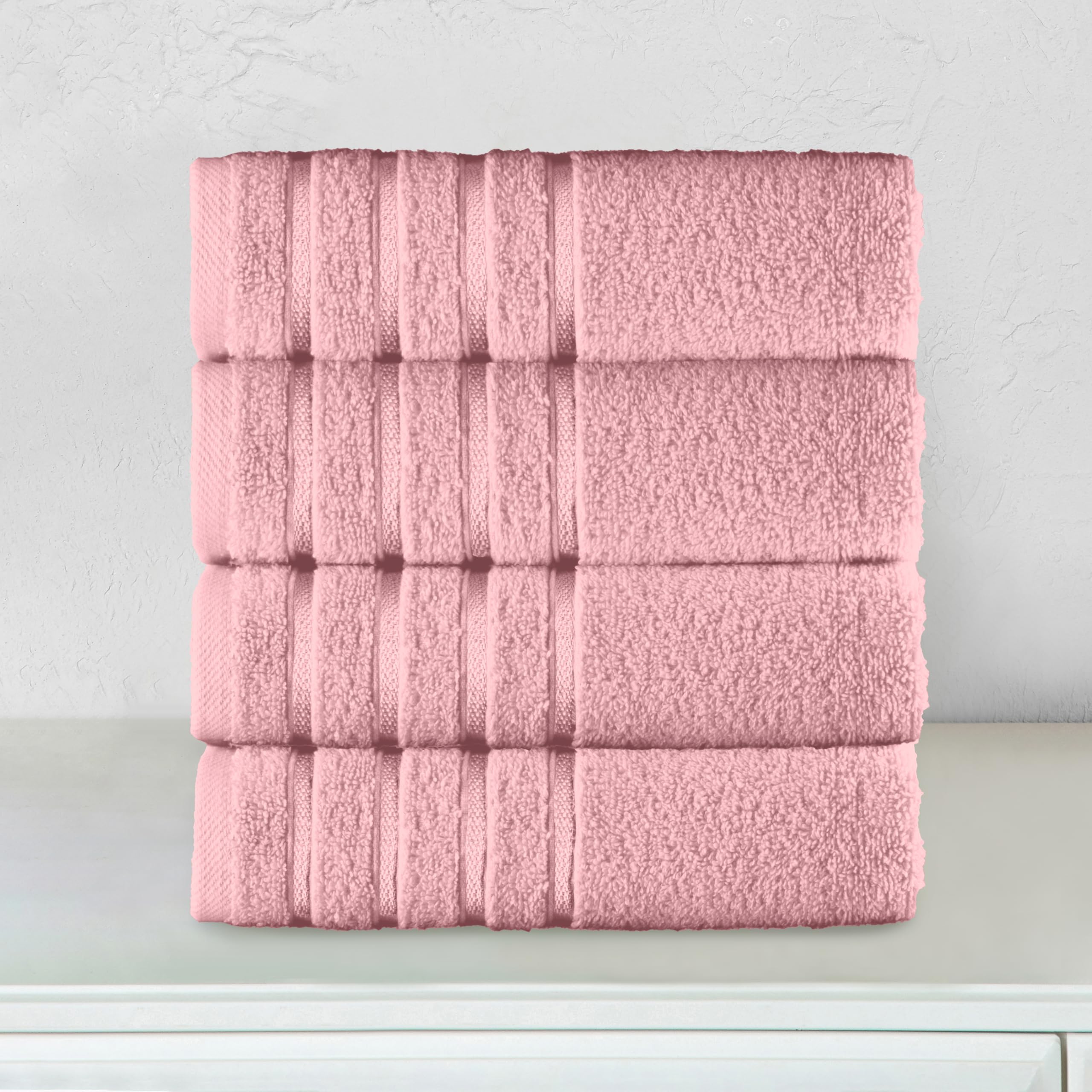 Elegant Comfort 100% turecka bawełna, 4 linie wiskozowe paski, luksusowy zestaw ręczników do rąk, ultra chłonne i miękkie, 40 x 71 cm, najwyższej jakości ręczniki w jakości hotelowej do spa, do
