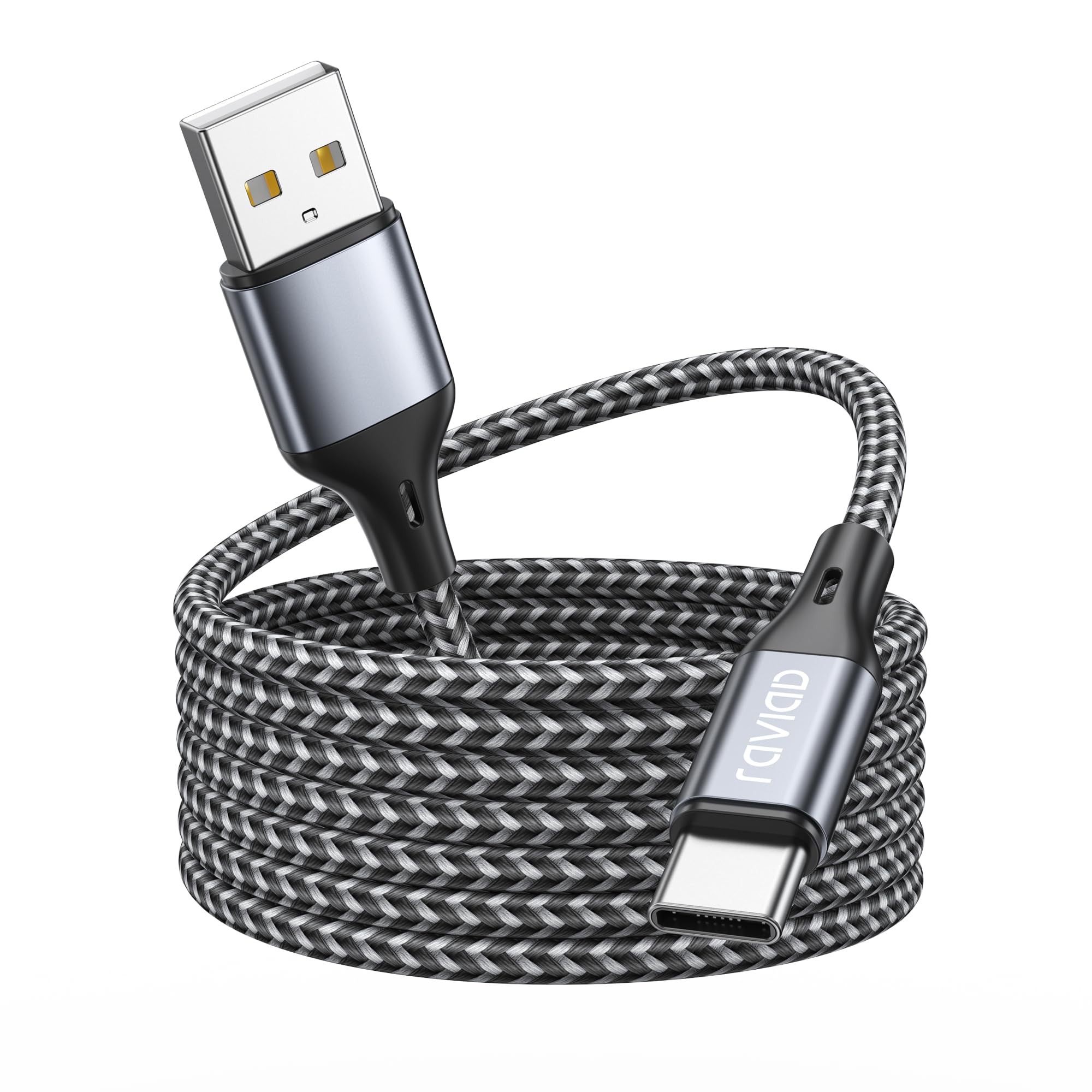RAVIAD Cavo USB Type-C [4M] Cavo USB C Ricarica Rapida Nylon Intrecciato | Cavo Type C per Phone 17/16/15, Galaxy S25/S24/ S23/S22/S21/S20/A50/A70, Mi 11t, Redmi Note, Realme