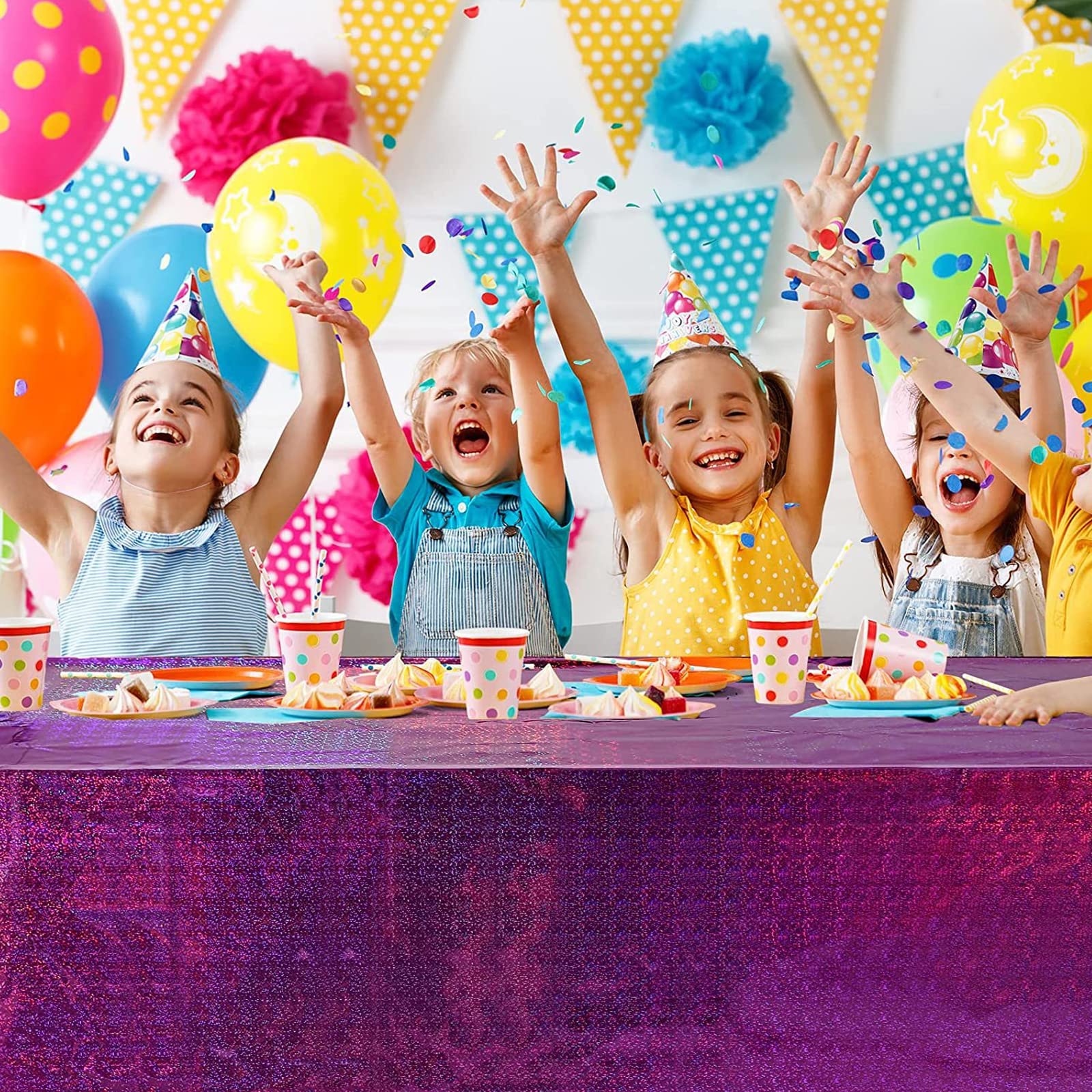 Tovaglia Usa E Getta Impermeabile 137x274 Cm - Confezione Da 4 Pezzi, Rosa | Per Feste, Compleanni E Matrimoni