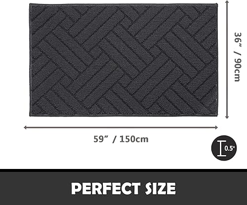 Miniatura 2 de Alfombra para puerta interior, felpudo para entrada, respaldo de goma antideslizante, resistente y absorbente, lavable en lavadora, 36 x 59