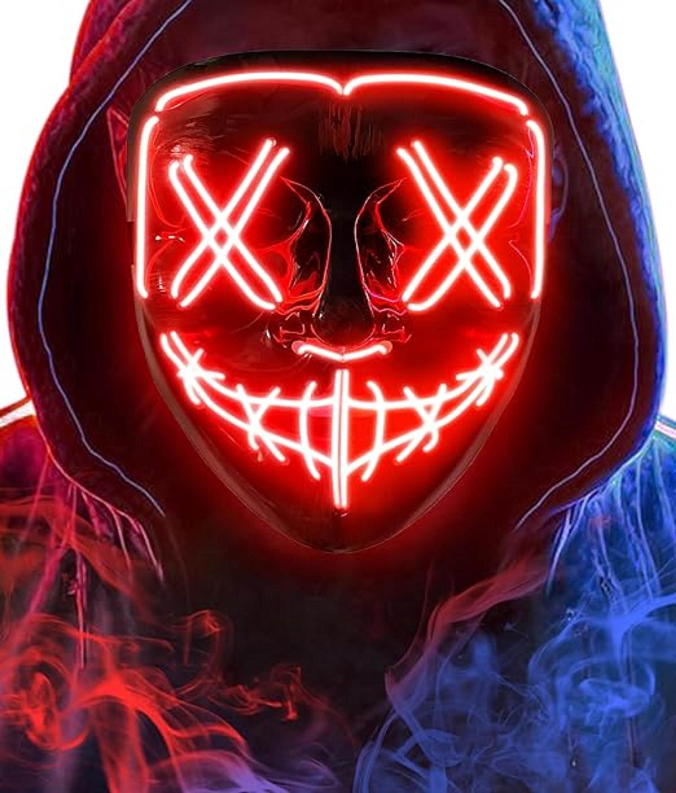FAVELA Led Light up Ghost Mask - Joker Mask for Men | Radium Mask for Men | Call of Duty Ghost Mask | Neon Light Hacker Mask | Money Heist Mask | Criminal Mask | Masquerade Mask for Men. (Pack of 1) (B0CXTJ4HXM) Amazon Price History, Amazon Price Tracker