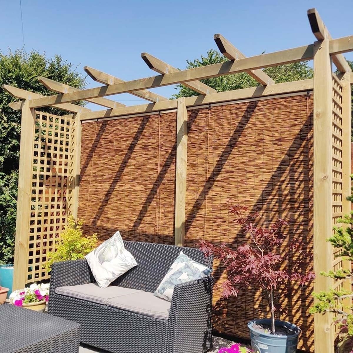 Tende Veneziane per Esterni Tapparella Bamboo da Esterno Tende a Rullo in bambù Privacy 65 80 90 100 120 130 140 150 160 170 180cm Cortina di Canna Impermeabili
