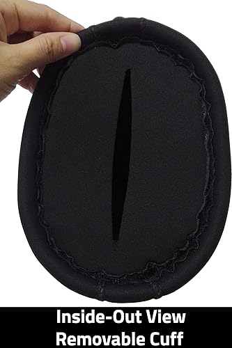 Miniatura 4 de BAR MITTS Manoplas de neopreno para manubrio de bicicleta de montaña o cercanías para clima frío extremo, dos aberturas de extremo de barra, negro,