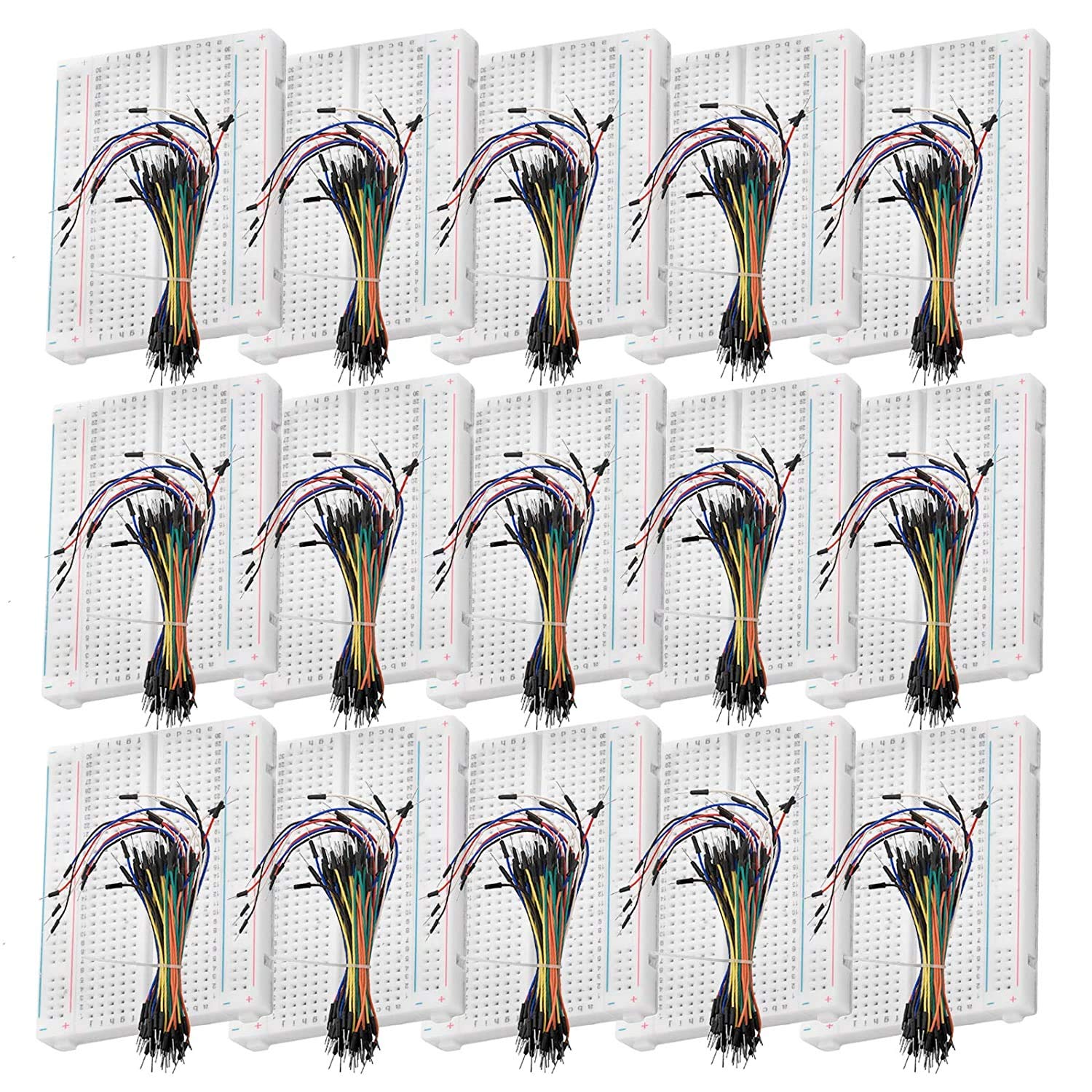 AZDelivery 5 x Breadboard Kit - 3 x 65pcs Jumper Wire Cable M2M e 3 x Mini Breadboard 400 Pins compatibile con arduino e Raspberry Pi