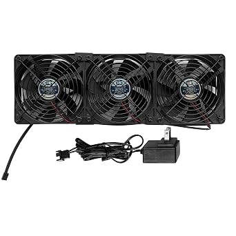 Coolerguys Pre-Assembled Triple 120mm Fan Cooling Kit with US Outlet Power Adapter