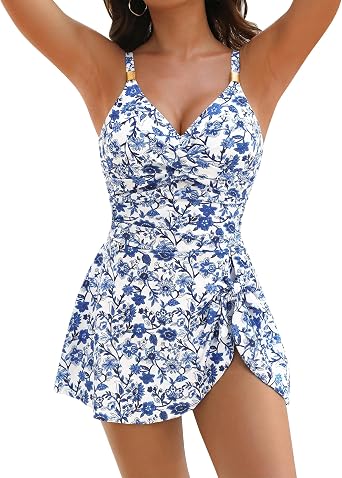 Blooming Jelly Womens One Piece Swimsuit Tummy Control Bathing Suit 2026