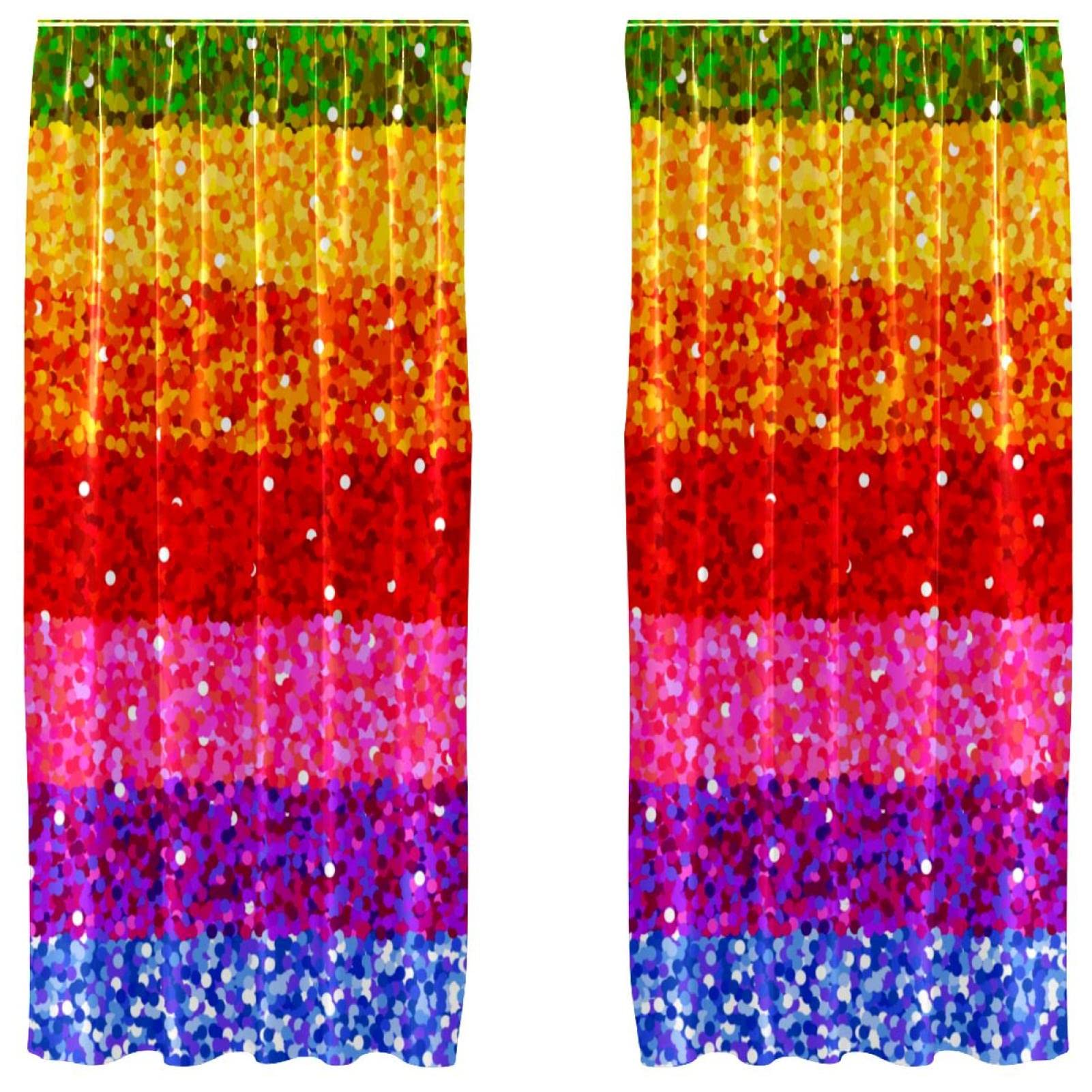 Rideaux occultants en microfibre de qualité supérieure au design arc-en-ciel