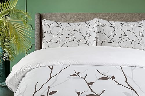 Miniatura 256 de Ambesonne Juego de funda de edredón de brújula, ilustración de mapa del mundo, marinero marítimo, equipo de vida monocromático, juego de ropa