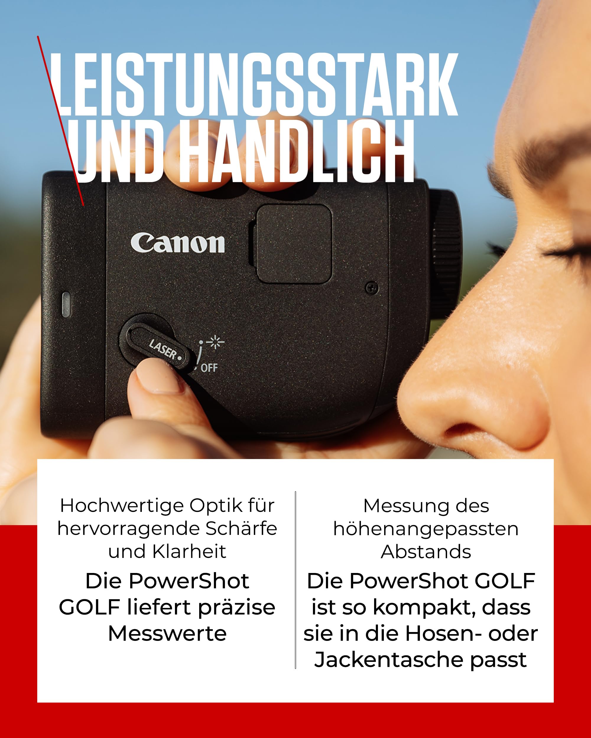 Canon PowerShot Golf-Entfernungsmesser - Rangefinder mit Flag-Lock & Slope Modus an/aus (12x Digitalzoom, 800 Yards Reichweite, Vibrationsfunktion, Digitalkamera, Videofunktionen, Bildstabilisierung)