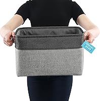 Vista 49 de OrganiHaus Narrow Storage Bins 15x06in, Small Closet Bins for Shelves, Bathroom Storage Baskets for Shelves, Narrow Baskets, Fabric Organizer with