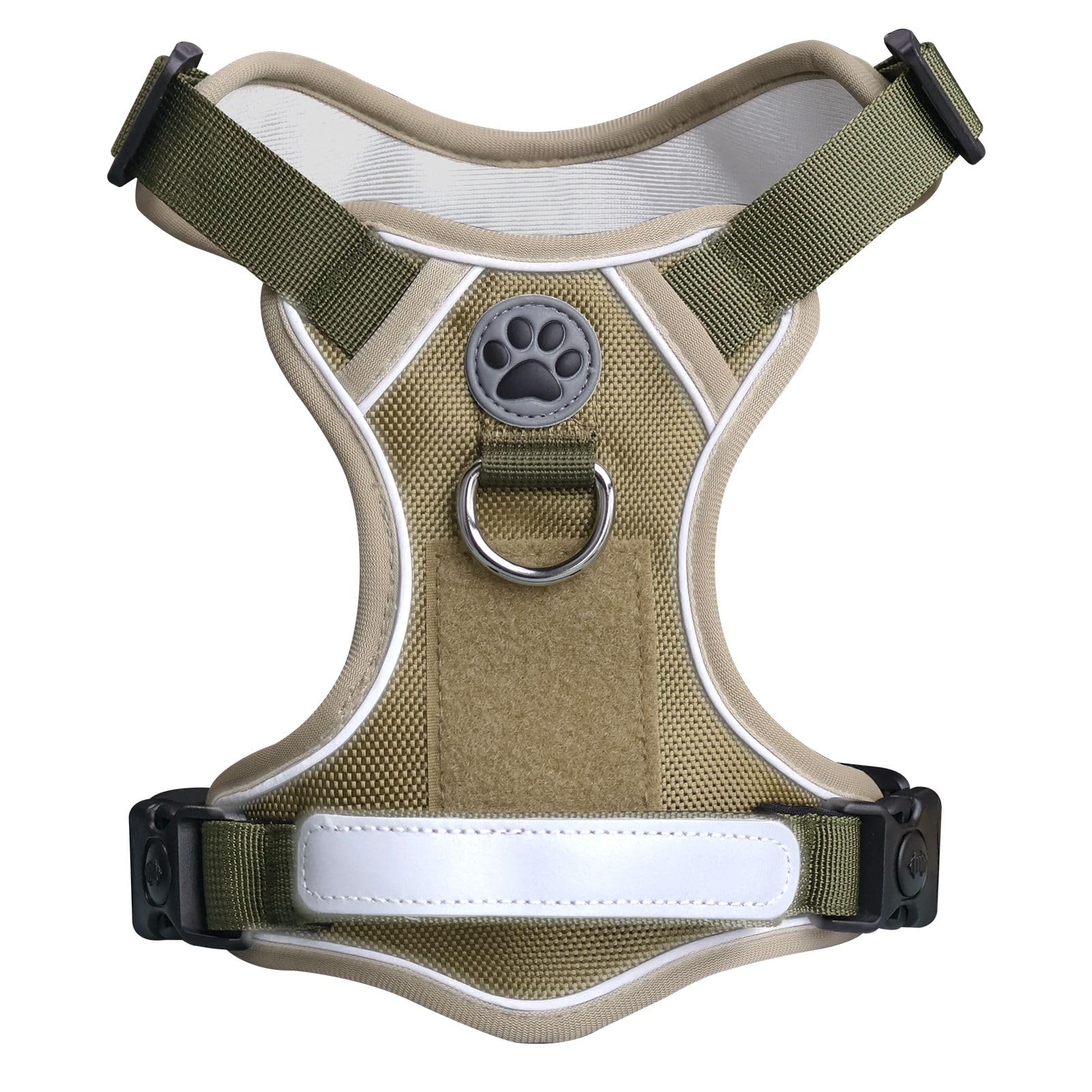 No Pull Dog Harness UK – Adjustable Soft Padded Pet Vest with 2 safety locks Leash Clips Dog Harnesses, Dog harness with handle | Reflective No-Choke Design & Easy Control Handle (Green, S) — image 1