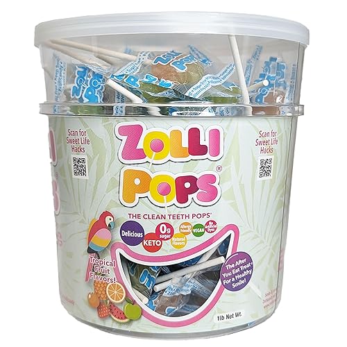 Zollipops Clean Teeth - Paletas, sabores tropicales, 16 onzas