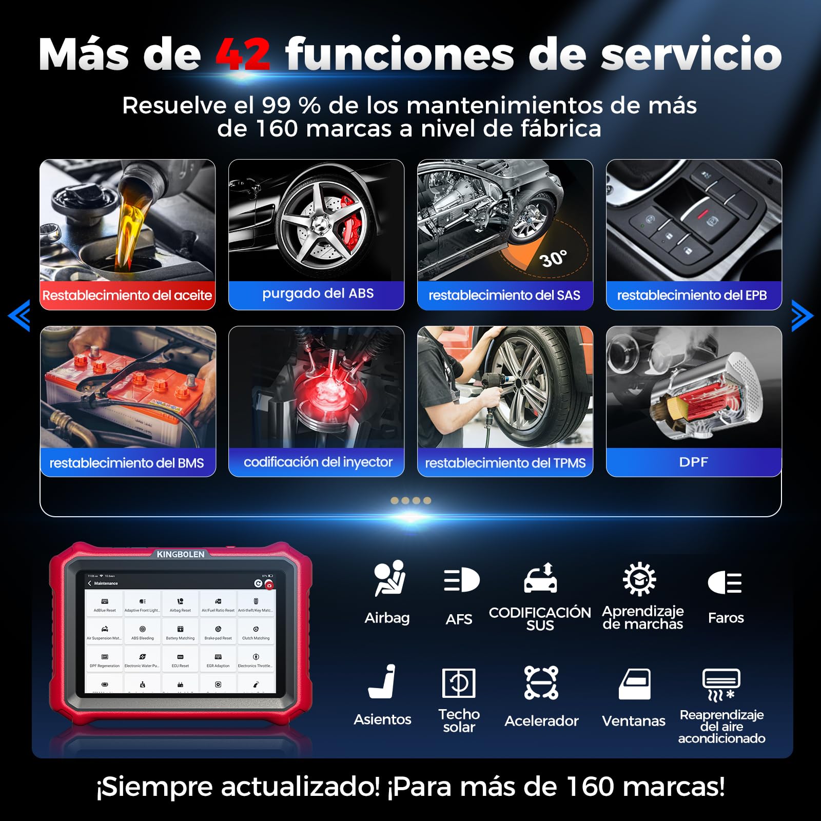 KINGBOLEN K8 Pro OBD2 Diagnosis Coche Multimarca, Bidireccional Maquina Diagnosis Coche, Codificación ECU Online,Sistema Completo Diagnosis 42+Reajustes, CANFD＆DOIP, FCA, Actualizaciones gratuitas