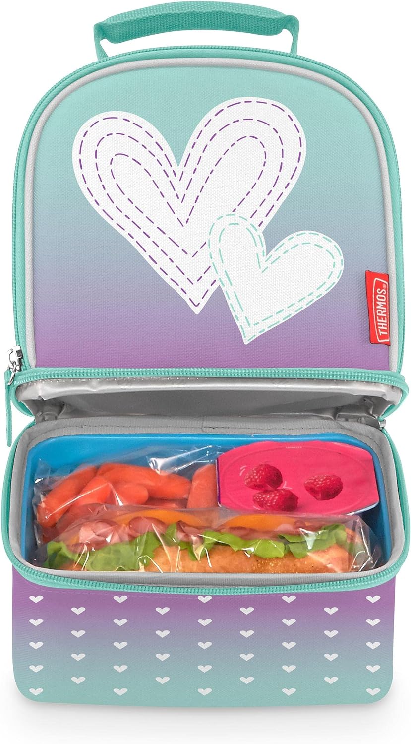 THERMOS Non- Licensed Dual Lunch Kit, Purple Hearts