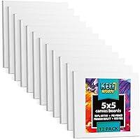 Vista 33 de KEFF Tableros de Lienzo para Pintar - Paquete de 2 de 3x5, Paquete a Granel de Lienzos, 100% Algodón Triple Imprimado, Lienzos Pequeños
