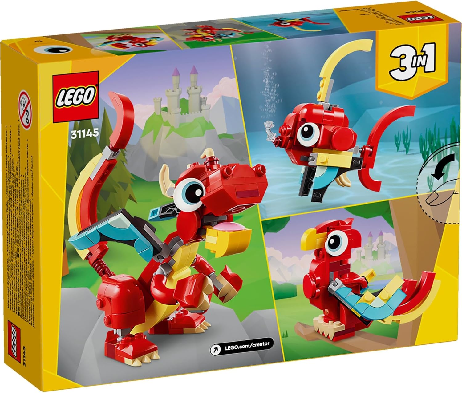 Lego Creator Lego Age Boy LEGO Creator 31145 3-in-1 Red Dragon Set
