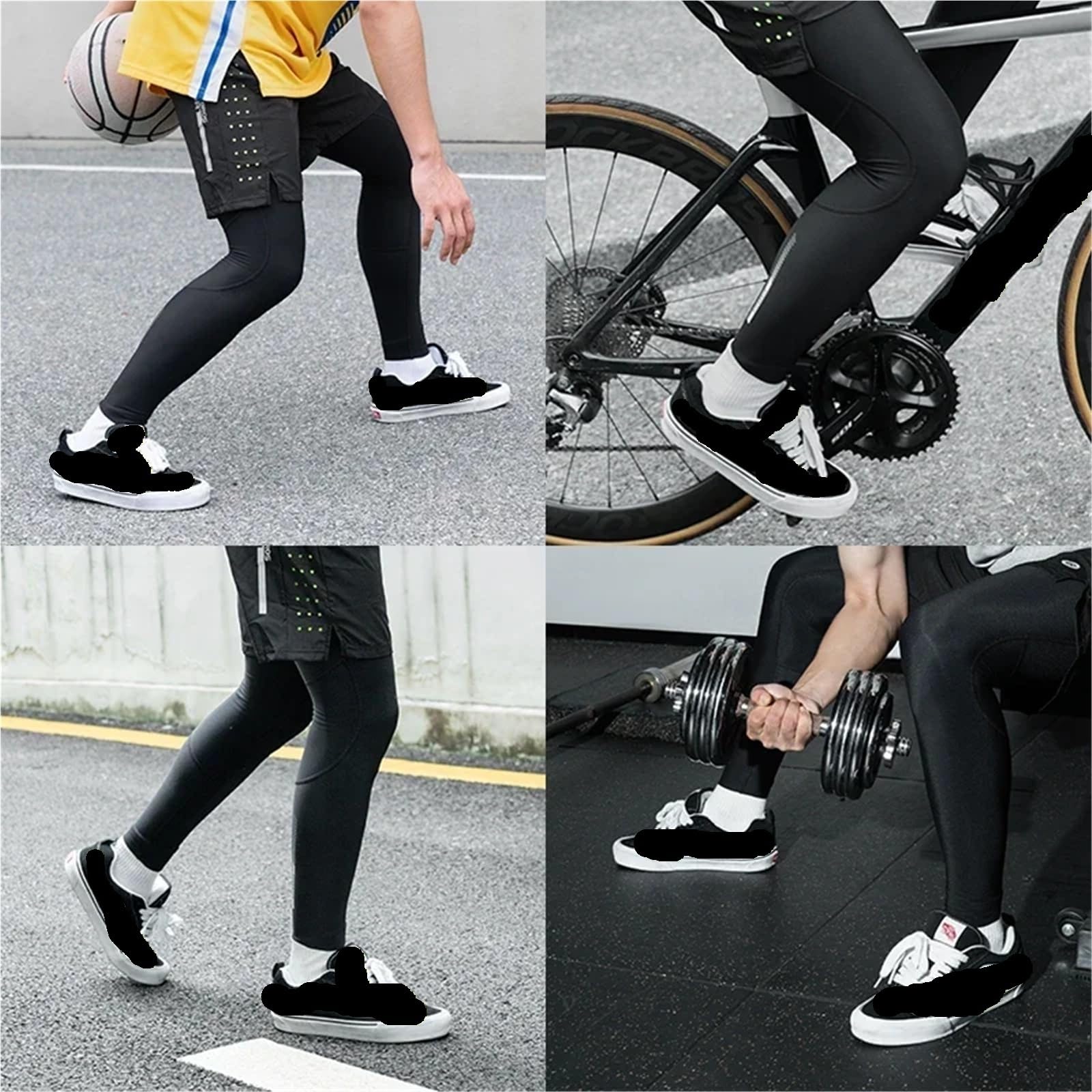 Leg compression sleeve Winter-Beinlinge, Radsport-Beinlinge, atmungsaktives Nylon, rutschfest, for Damen und Herren, geeignet for Laufen Bodybuilding(L)