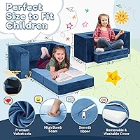 Vista 2 de Sofá para Niños, 7 Piezas Sofá Modular para Niños Pequeños, Sofá Silla para Niños Libremente Removible para Jugar, Creatividad, Dormir, Conjunto