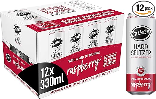Mike's Hard Seltzer Raspberry, 5% Alcoholic Sparkling Water ...