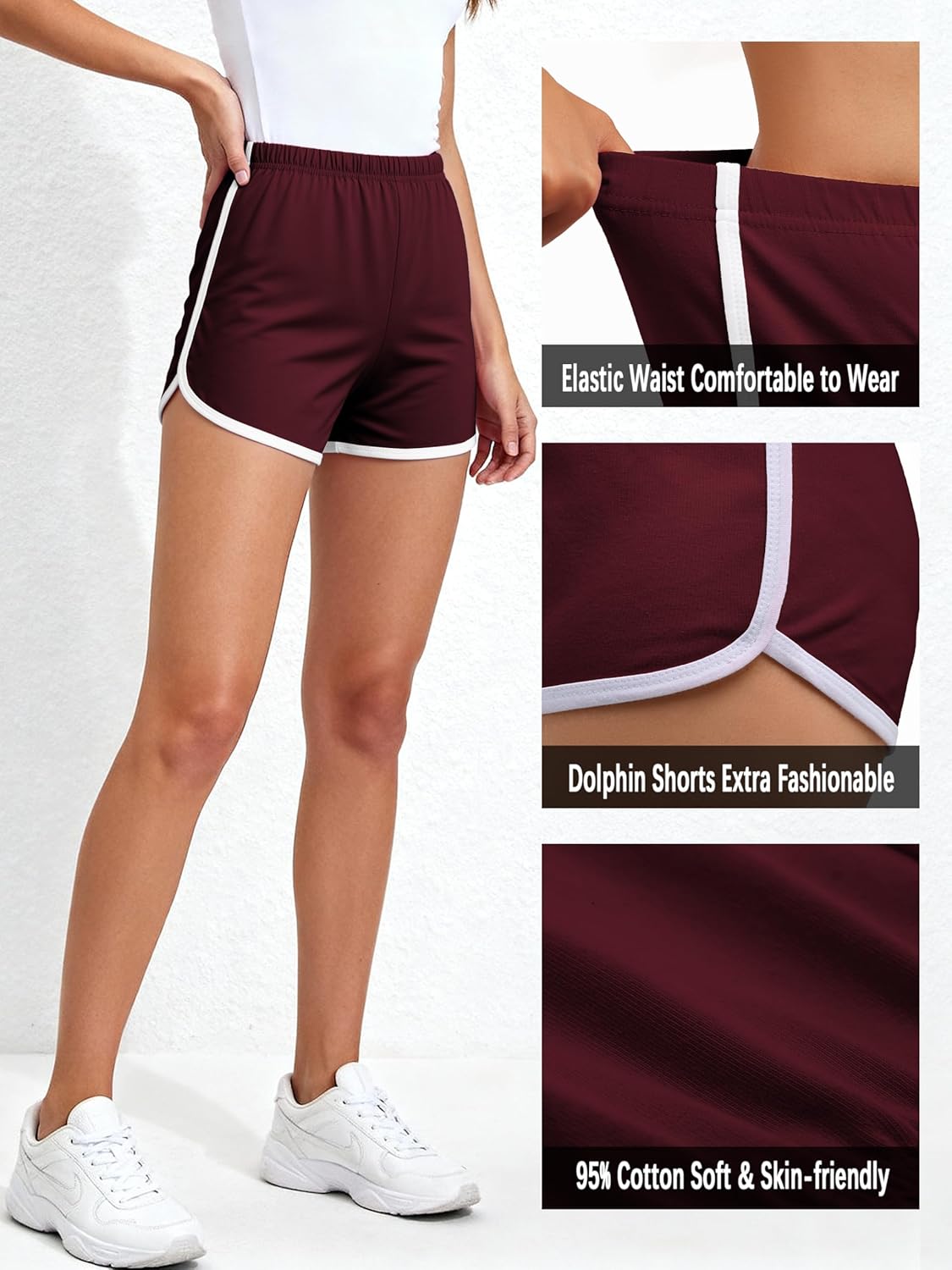 URATOT 5 Packs Soft Comfy Booty Cotton Workout Pants Breathable Lounge Dolphin Shorts Cycling Hiking Pants for Women - Image 5