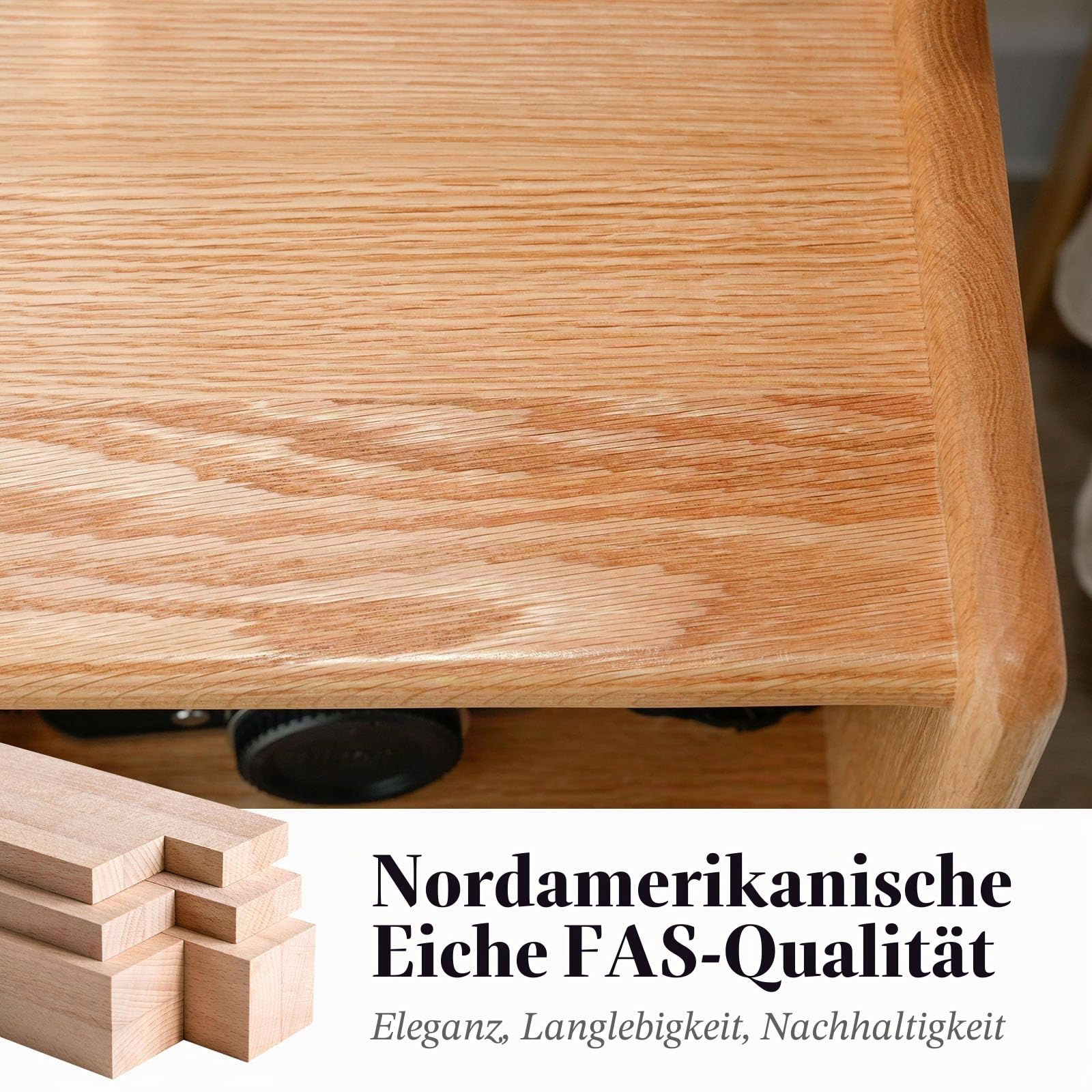 Nachttisch, Massivholz mit Einer Schublade und offenem Regal, moderner Nachttisch aus der Mitte des Jahrhunderts, langlebiger und Stabiler Kleiner Beistelltisch, 30 x 40 x 57 cm