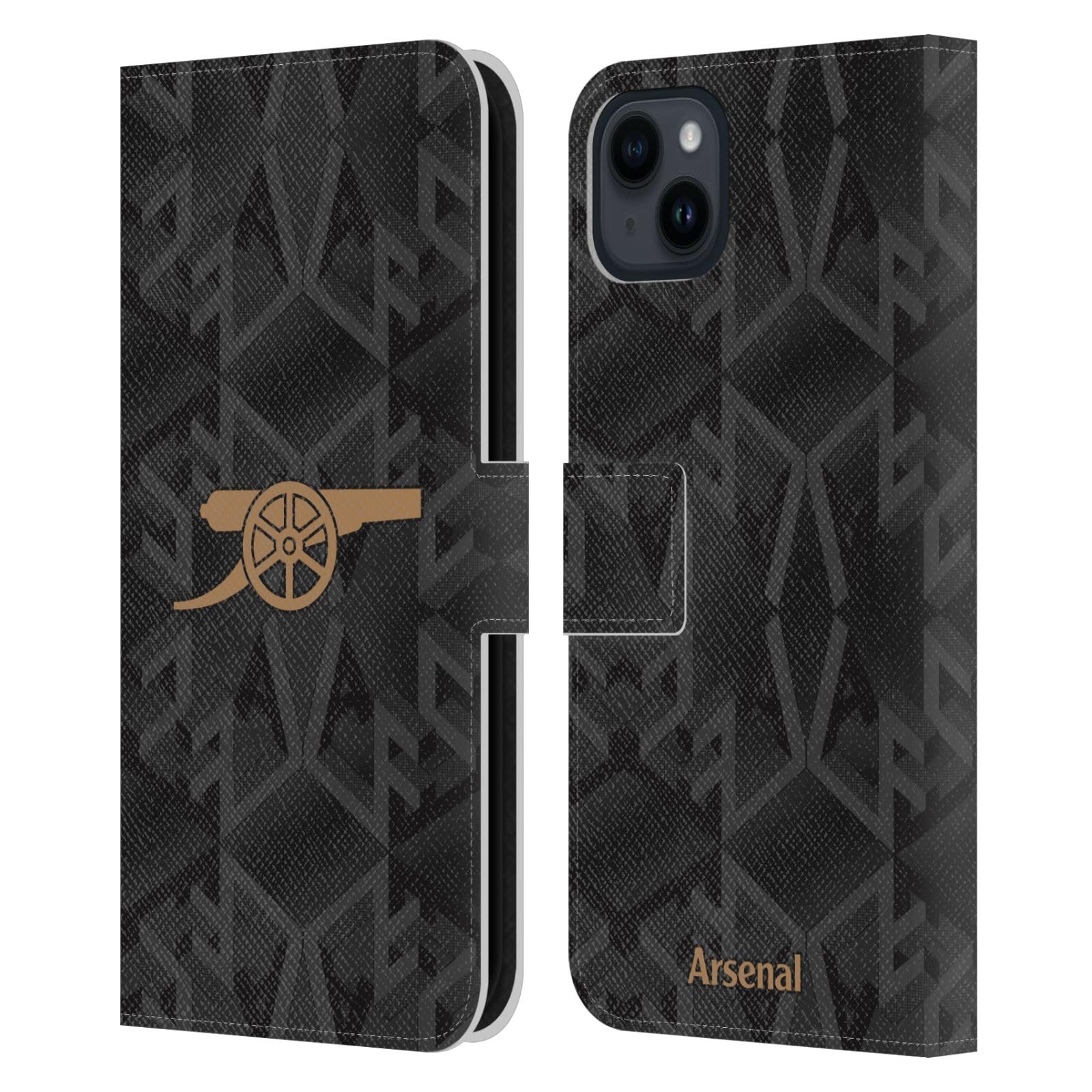 Head Case Designs Officially Licensed Arsenal FC Away 2022/23 Crest Kit Leather Book Wallet Case Cover Compatible With Apple iPhone 15 Plus โ image 1