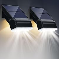 Giliwosy Lampada Solare da Esterno, 90° Regolabile Faro LED Esterno con Sensore di