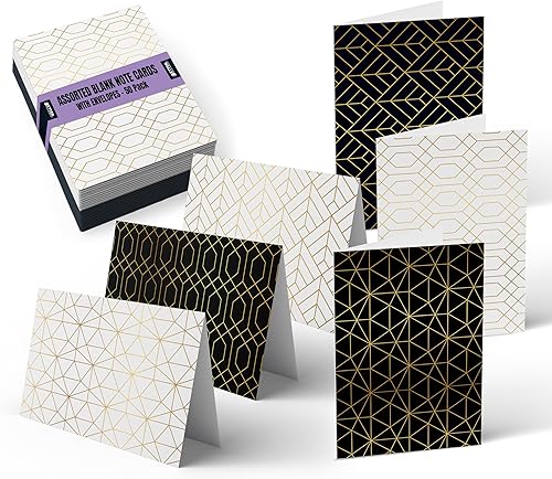 Better Office Products Juego de 50 tarjetas de felicitación para todas las ocasiones, 4 x 6 pulgadas, 50 tarjetas de notas en blanco surtidas y 50