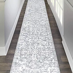 Pauwer Boho Hallway Runner Rug 2'6'' x 14' Washable Entryway Area Rugs Non Slip Farmhouse Vintage Floor Mat Long Carpet Runner for Hallways Laundry Room Kitchen Bathroom Bedroom