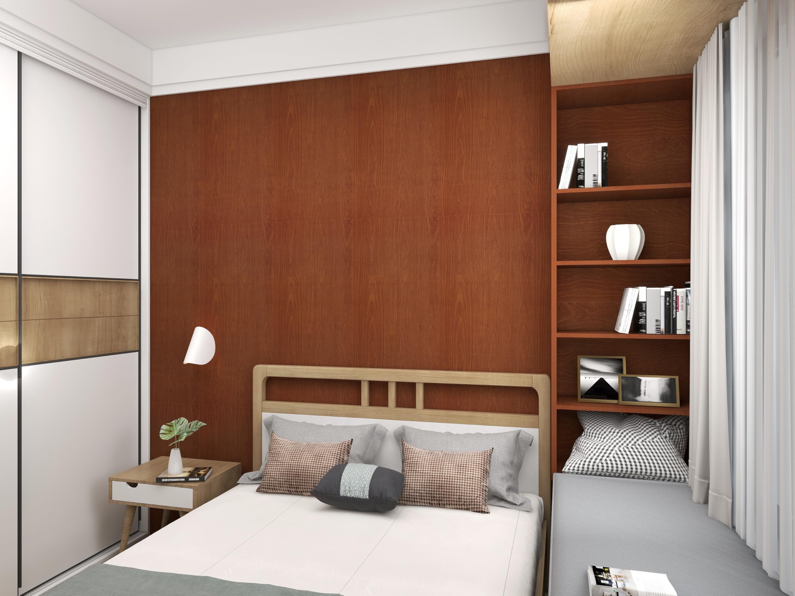 WALL TRUST - 200 X 45 CM -Teak Wooden Wall SELF Adhesive Wallpaper for Living Room Bed Room Kitchen Hall Peel and Stick Vinyl Wallpaper - 9 SQFT (B0CJ6VDRSB) Amazon Price History, Amazon Price Tracker