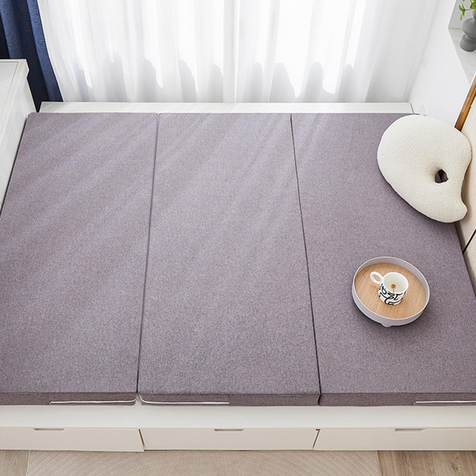 Colchón plegable individual y doble para invitados, lavable, portátil, Sp Solut (190 x 100 x 8,5 cm), mesa y conveniente cama