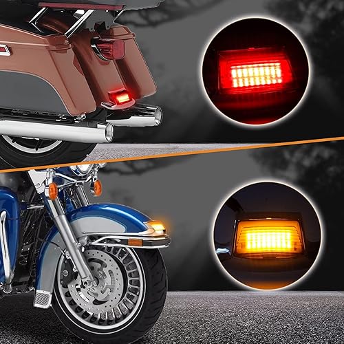Miniatura 4 de NTHREEAUTO 2 luces LED para guardabarros delanteros y traseros, compatibles con Harley Road King Electra Glide Ultra Classic Heritage Softail
