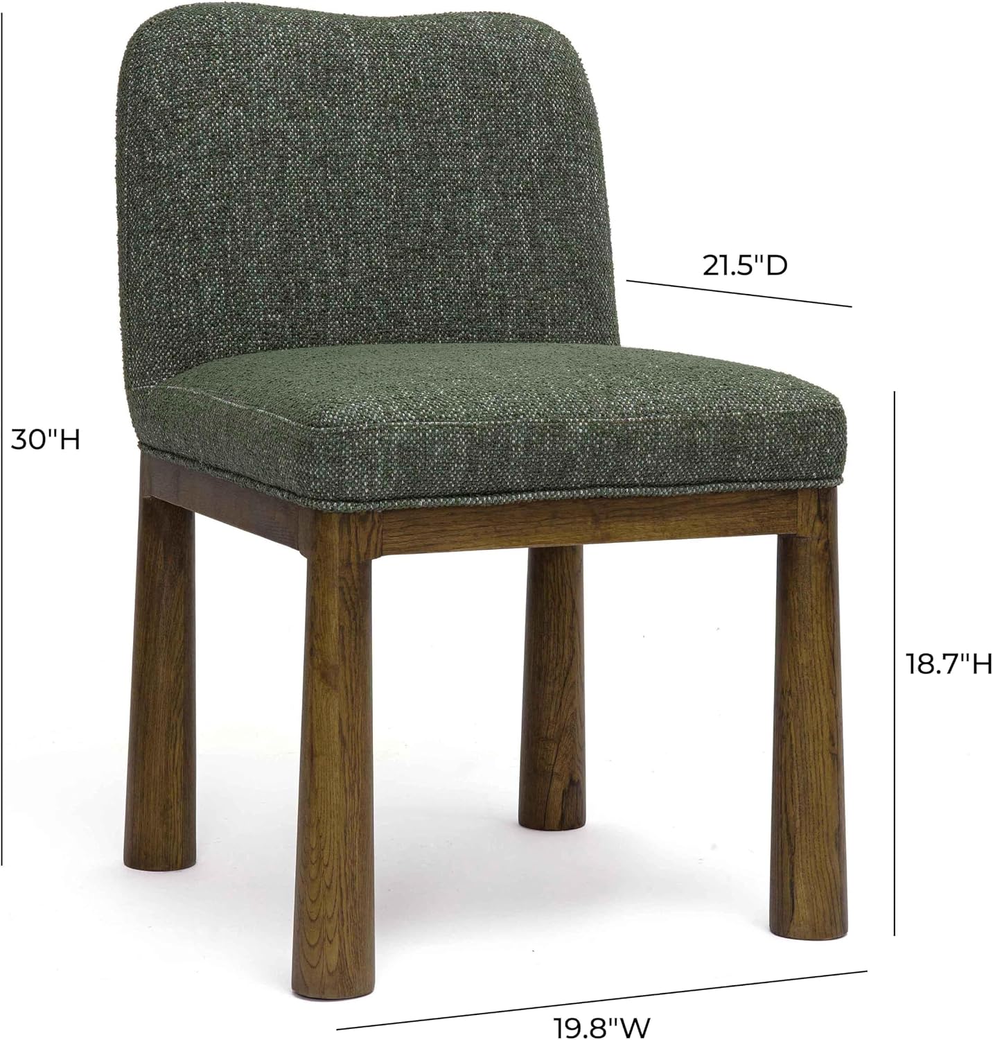 Tiara Forest Green Performance Basketweave Fabric Dining Chair