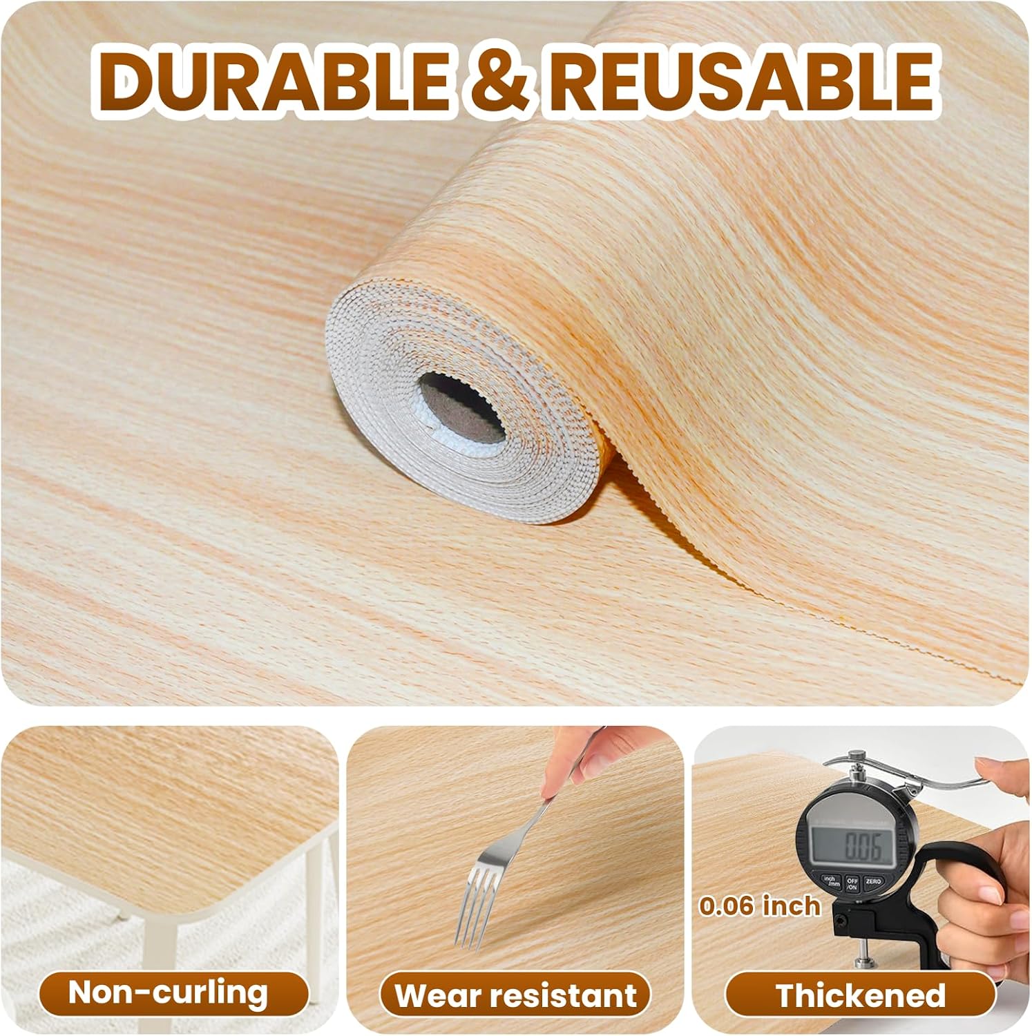 Drawer Shelf Liner for Kitchen Cabinets Non-Adhesive, Non Slip Shelf Paper Waterproof Thickened Cabinet Liners for Shelves, Strong Grip Mats for Cupboard, Dresser, Pantry, Beige, 12 in x 10 FT