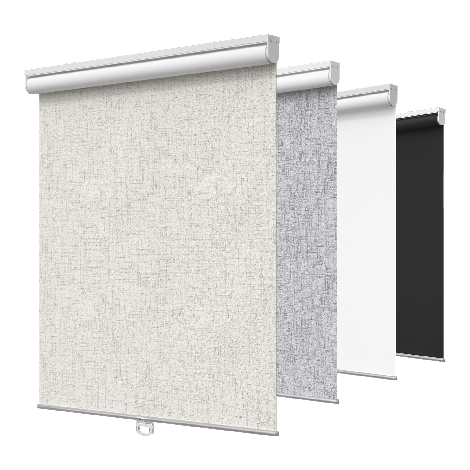 GENIMO 100% Blackout Roller Window Shades, Window Blinds Cordless with Thermal Insulated, UV Protection Fabric, Mini French Door Blinds for Home,