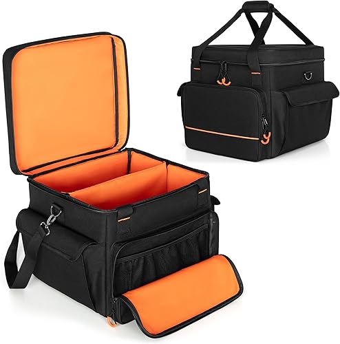 LUXJA Bolsa acolchada para 2 luces de efecto o luces de cabeza móvil, bolsa de luz de efecto con divisor interior y bolsillos para accesorios, color