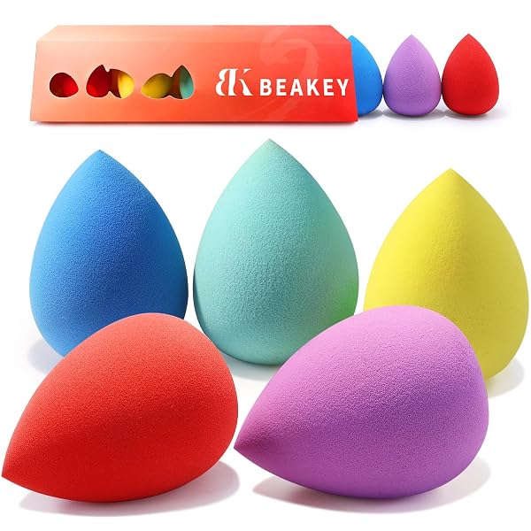 BEAKEY Schminkschwämme, 5er Set, mehrfarbig