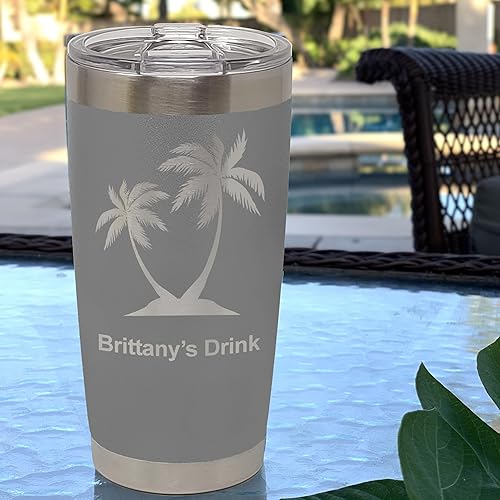 Vista 8 de LaserGram 20oz Vacuum Insulated Tumbler Mug, Paramedic, Personalized Engraving Included (Coral)