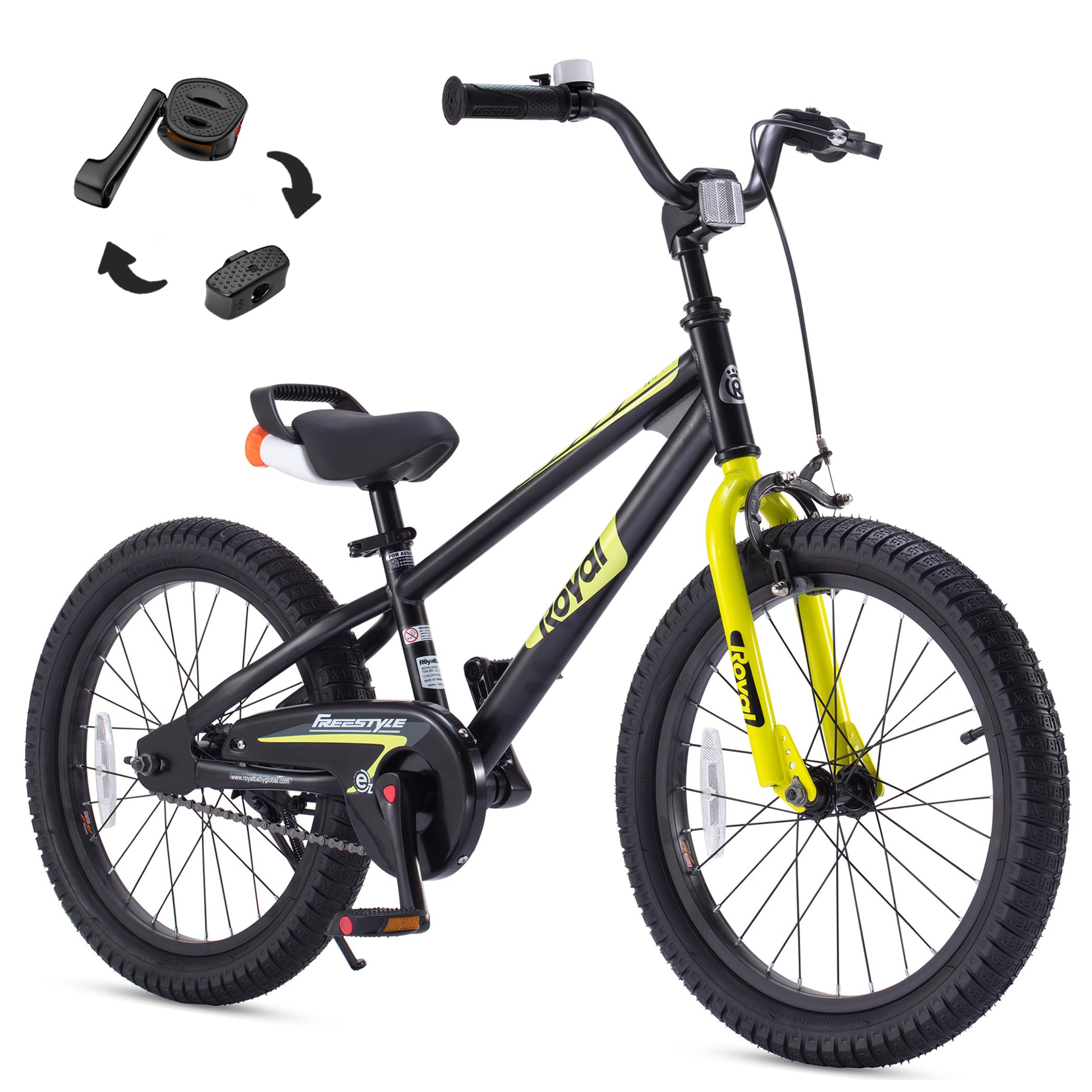 RoyalBaby Kids Bike EZ Freestyle Training Free Balance to Pedal Easy Learning Bicycle, 12-18 Inch for Toddlers to Big Kids