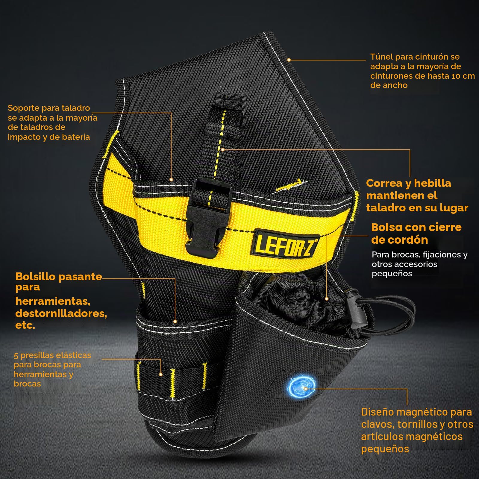 Drill Holster,Heavy-Duty Impact Holster for Tool Belt,Drill Holder,Drill Pouch Fits Most Drills