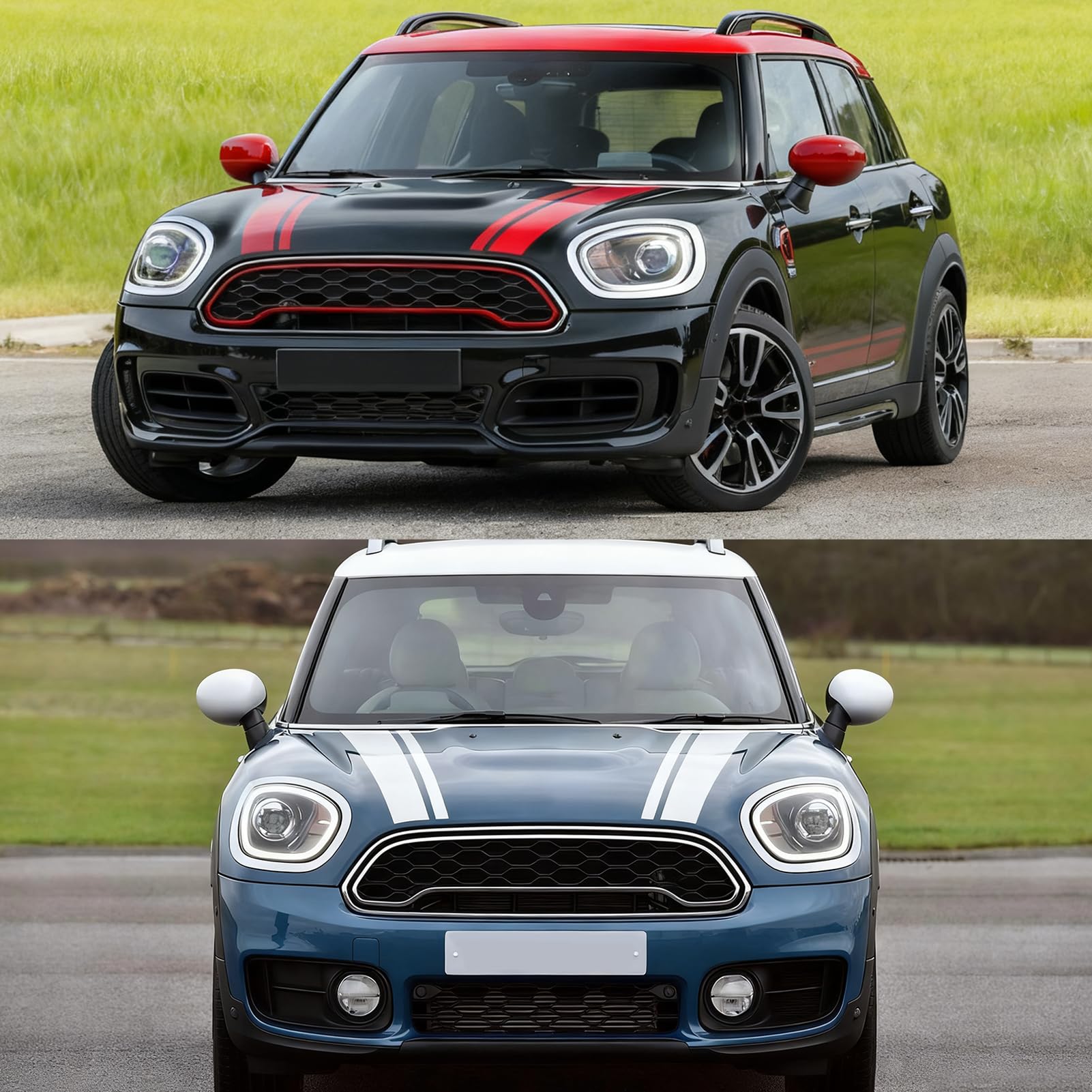 Anelli di Rivestimento per Fari Auto 2 pezzi per Fari Anteriori Decorativi Cromati 51137388117 51137388118 per Mini Cooper Countryman F60 F61 2017-2023