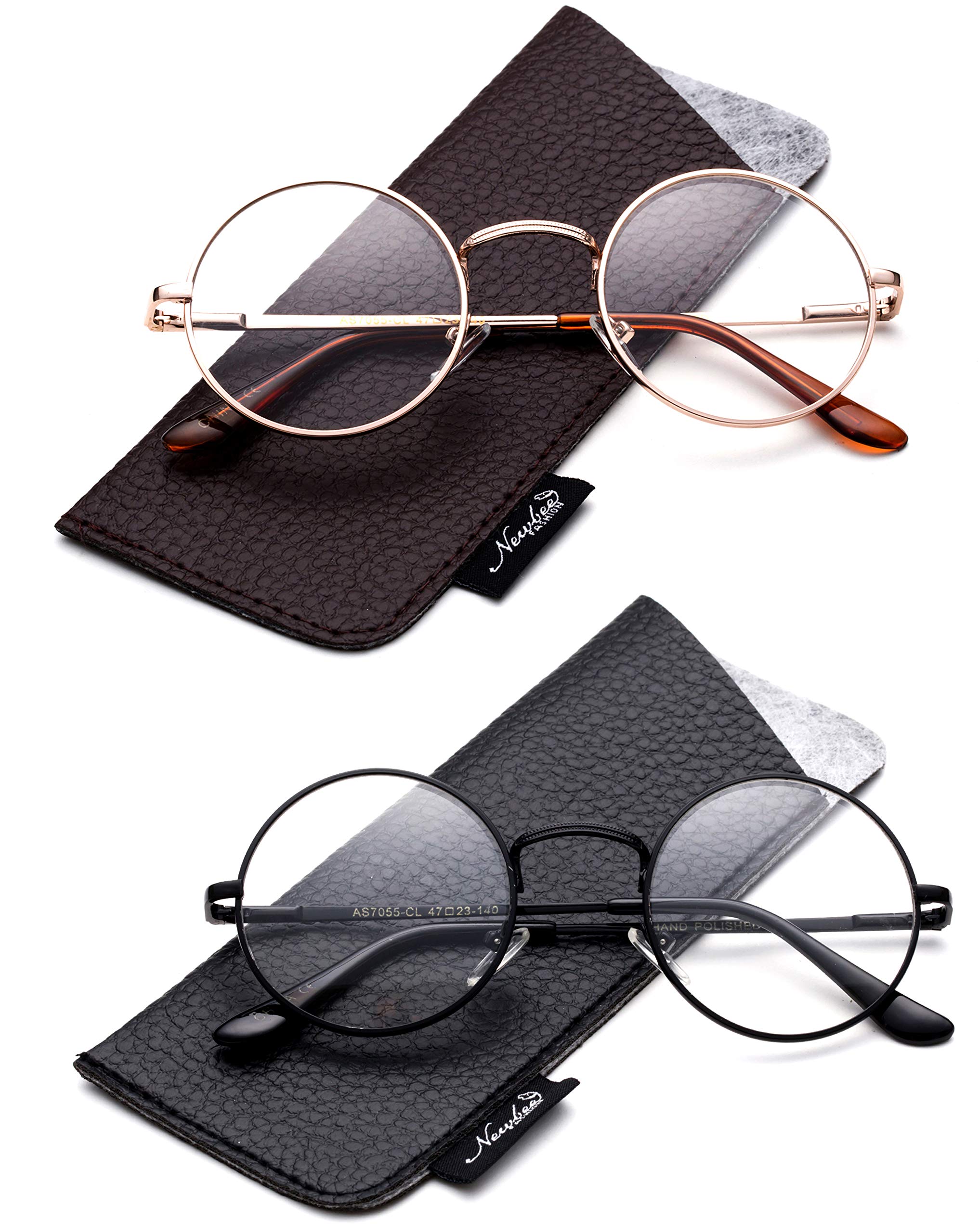 Quality Unisex Retro Round Reading Glasses Spring Hinge Stainless Steel Frame Metal Round Reading Glasses