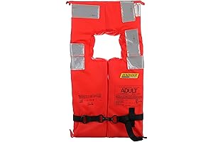 Seachoice Type I Commercial Offshore Life Jacket | Hi-Vis Orange, Reflective Panels