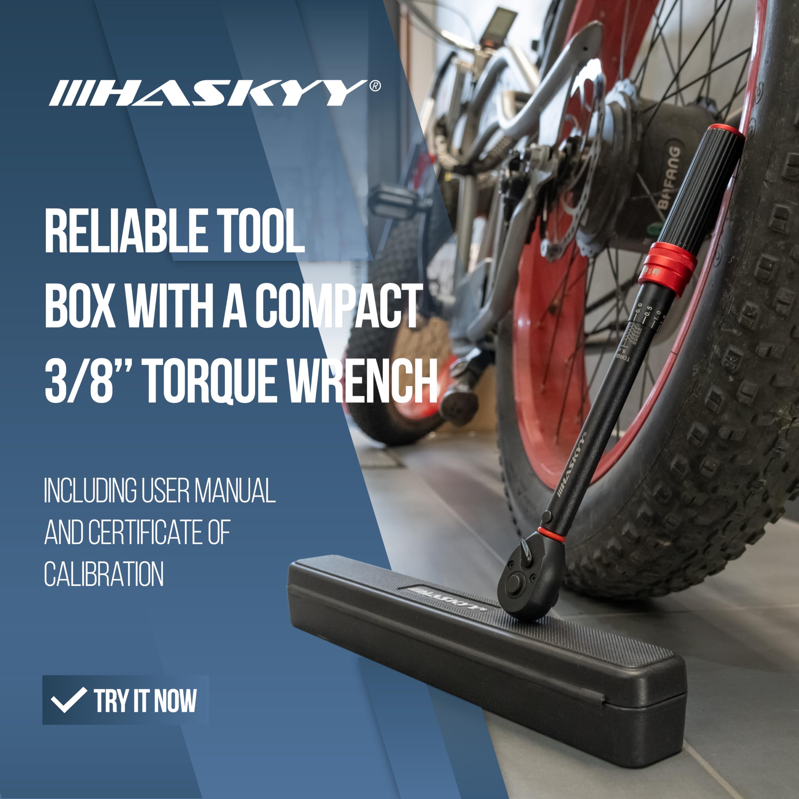 HASKYY Chiave dinamometrica 3/8" 10-60Nm per Moto Quad