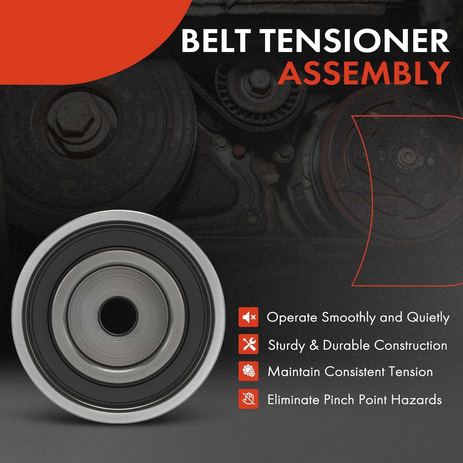 A-Premium Belt Idler Pulley Compatible with Subaru Outback 2000-2012, Forester 1998-2013, Impreza 1993-2014, Legacy 1990-2012, Baja 2003-2006, WRX 2013-2016, WRX STI & Saab 9-2X
