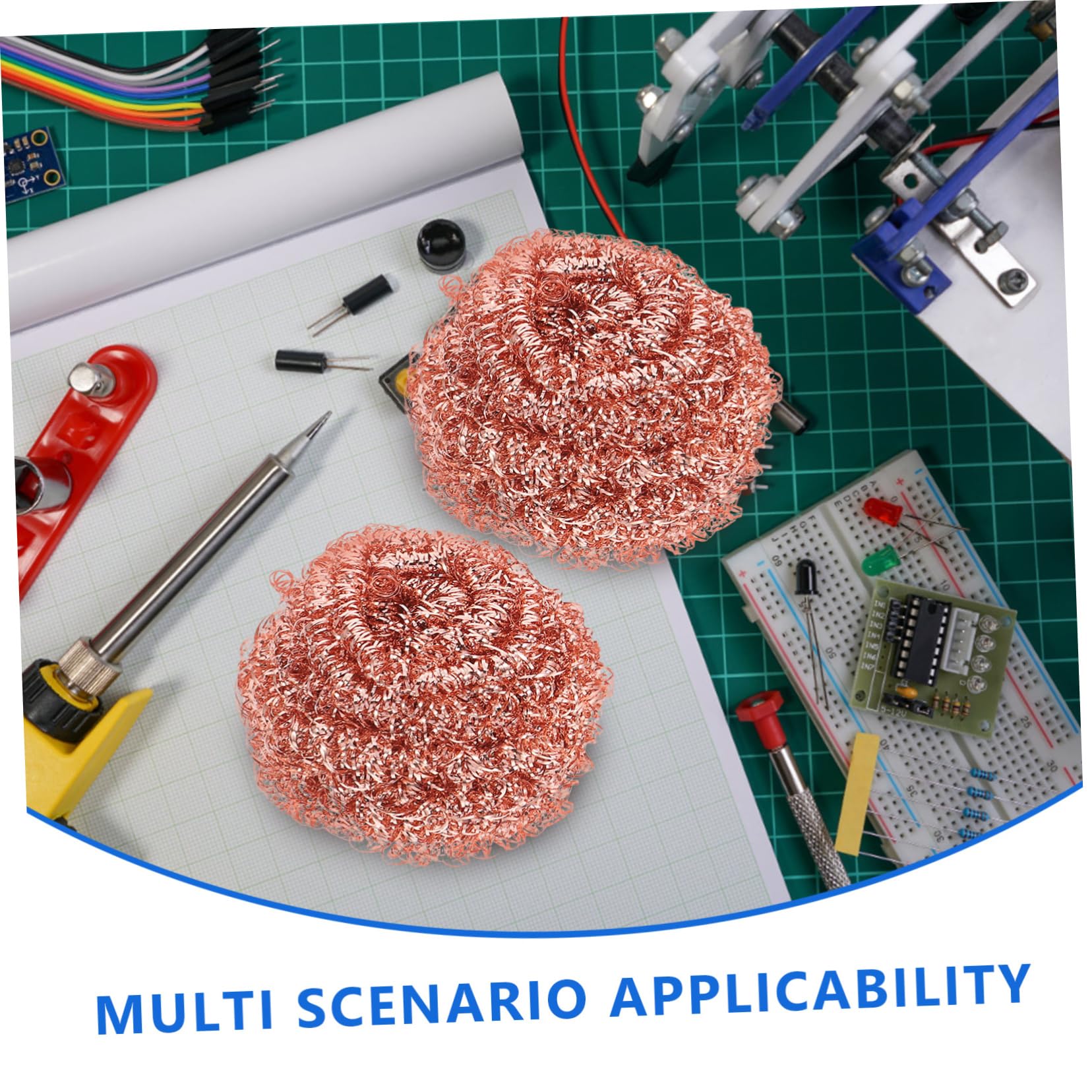 ETHZZLE Soldering Iron Cleaning Kit 6pcs Tip Cleaning Ball Copper Scrubbing Pads Solder Tips Cleaner for Welding