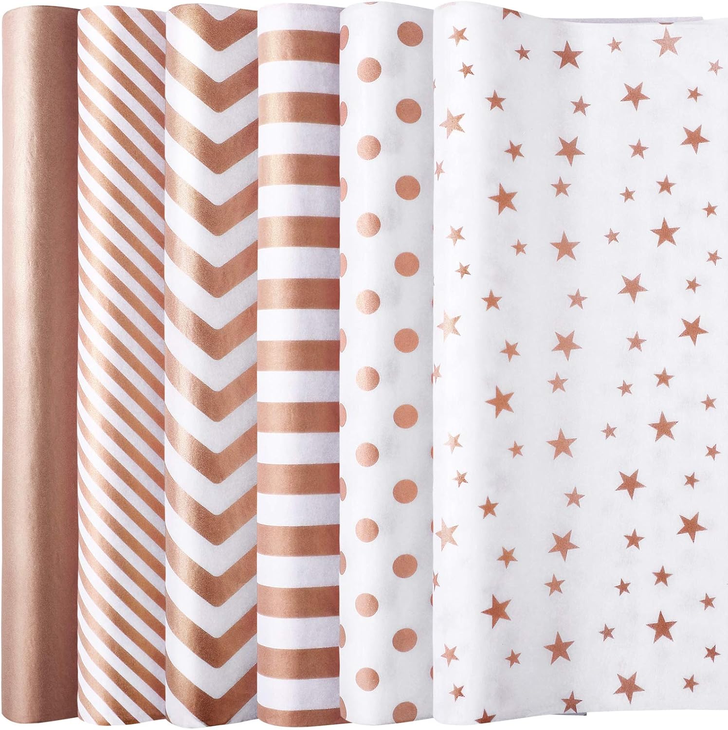Aodaer 120 Sheets 6 Styles Rose Gold Assorted Tissue Paper Gift Wrapping Tissue Paper Craft Paper Decorative Paper Art Tissue for Weddings Birthday Parties DIY Crafts Christmas, 20 x 14 Inch : Health & Household