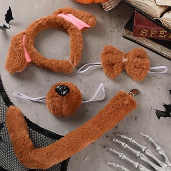 Maiteenly Book Story Character Costume Set Mouse/Dog/Cat/Pig & Cookie/Donut/Cupcake/Pancake Dress up Accessories for Adult