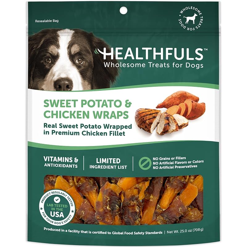 Petisco para Cães de Frango Envolto em Batata-Doce HEALTHFULS 454 g