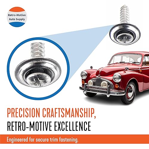 Miniatura 3 de Retro-Motive Tornillos cromados Phillips #8 de cabeza ovalada  Tornillo cromado de calidad  Paquete variado de 175 tornillos de acabado liso 25 de